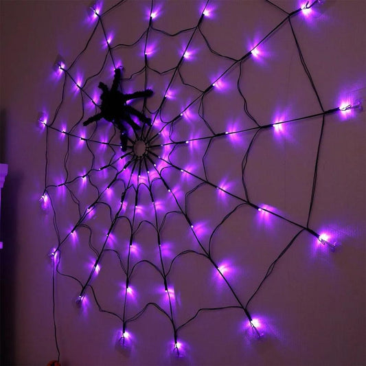 Araignée d'Halloween Lighteme 80 LED avec télécommande | 8 modes d'éclairage
