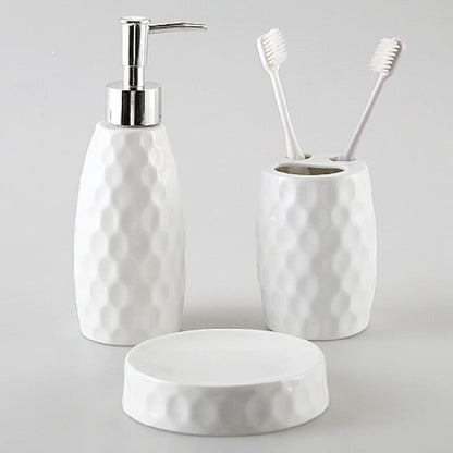 Lighteme Diamond Pattern Ceramic Bathroom Set
