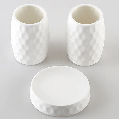 Lighteme Diamond Pattern Ceramic Bathroom Set