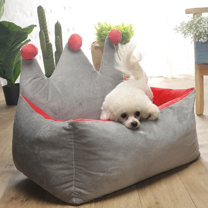 Lighteme Hundebett mit niedlicher Krone und abnehmbarem Kennel