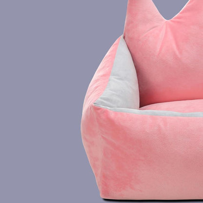 Lighteme Hundebett mit niedlicher Krone und abnehmbarem Kennel