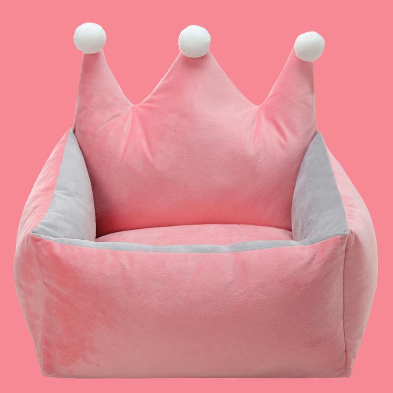 Lighteme Hundebett mit niedlicher Krone und abnehmbarem Kennel