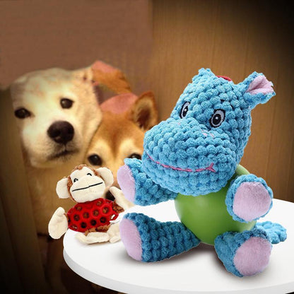 Jouet en velours côtelé et caoutchouc Lighteme pour chien (4 modèles)