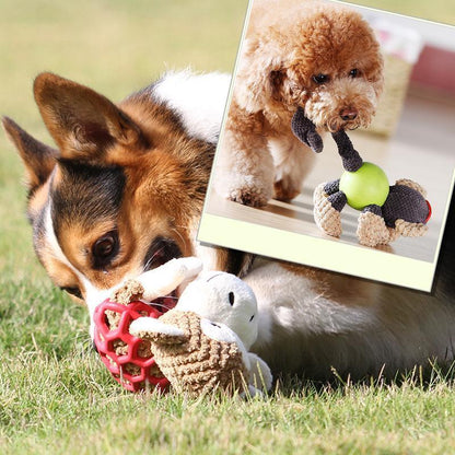 Jouet en velours côtelé et caoutchouc Lighteme pour chien (4 modèles)