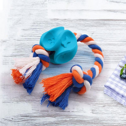 Jouet à mâcher Lighteme pour chien, en corde de caoutchouc, pour nettoyer les molaires (2 couleurs et 2 tailles)