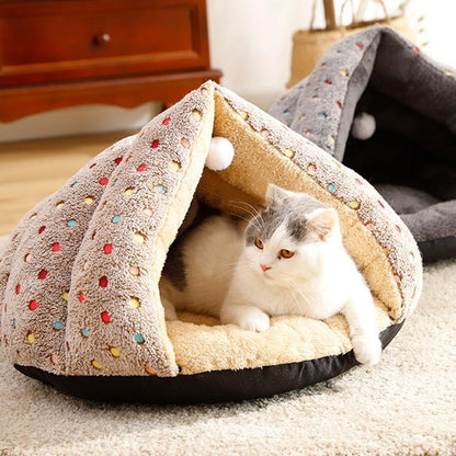 Lighteme Dots Winter Fleece Ball Katzenbett (2 Farben)