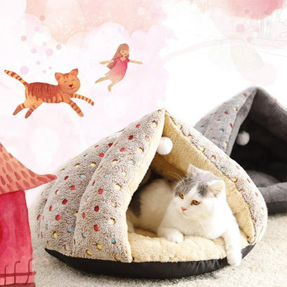 Lighteme Dots Winter Fleece Ball Katzenbett (2 Farben)