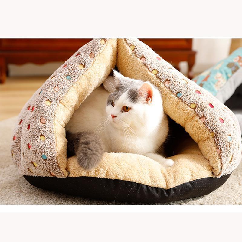 Lighteme Dots Winter Fleece Ball Katzenbett (2 Farben)