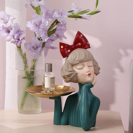 Lighteme Elegantes Mädchen-Aufbewahrungsornament aus Kunstharz
