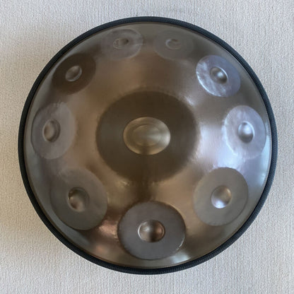 MiSoundofNature Customized Ember Steel C Major High End Handpan Drum 22 Inch 9/10/12 Notes, Available in 432 Hz and 440 Hz