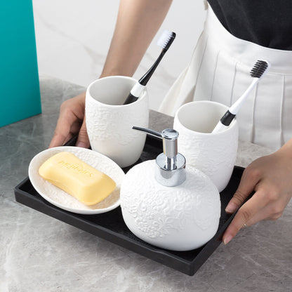 Ensemble de salle de bain en céramique gaufrée Lighteme