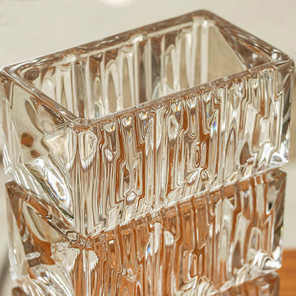 Lighteme Embossed Crystal Glass Vase