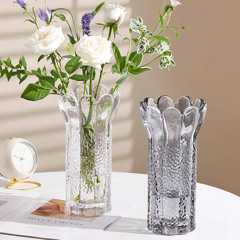 Lighteme Kristallglasvase in geprägter Blumenform