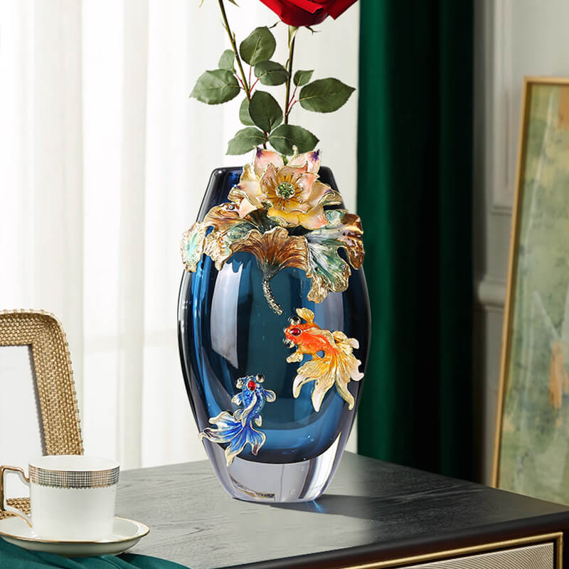 Lighteme Enamel Colored Glass Vase