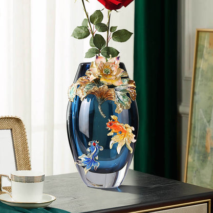Lighteme Enamel Colored Glass Vase
