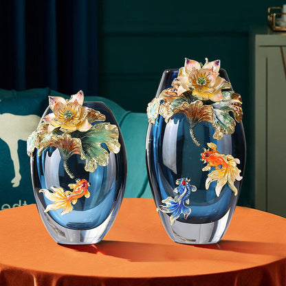 Lighteme Enamel Colored Glass Vase