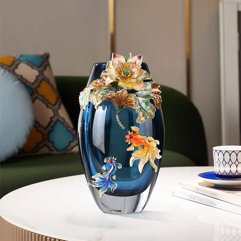 Lighteme Enamel Colored Glass Vase