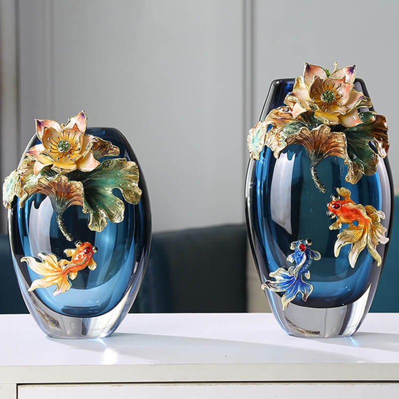 Lighteme Enamel Colored Glass Vase