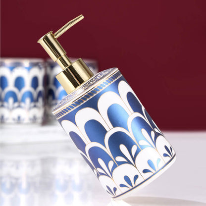 Lighteme Feather Pattern Gilt Ceramic Bathroom Set