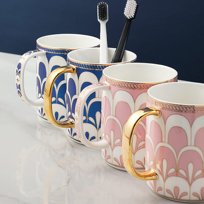 Lighteme Feather Pattern Gilt Ceramic Bathroom Set