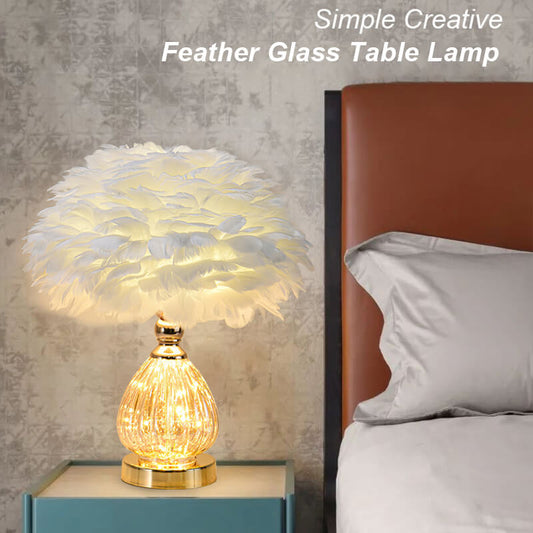 Lampe de table en verre Lighteme Feather