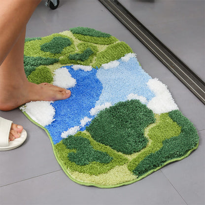 Tapis de salle de bain Lighteme Flocked Moss