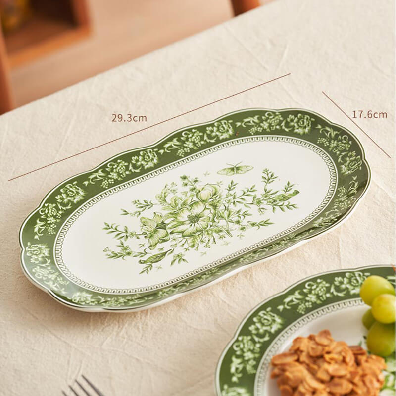 Lighteme Floral Print Ceramic Plate