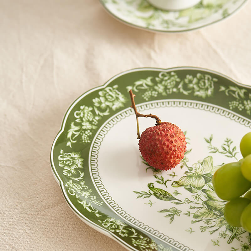 Lighteme Floral Print Ceramic Plate