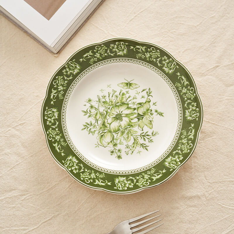 Lighteme Floral Print Ceramic Plate