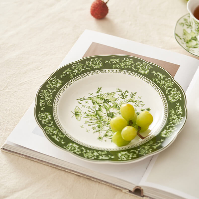 Lighteme Floral Print Ceramic Plate