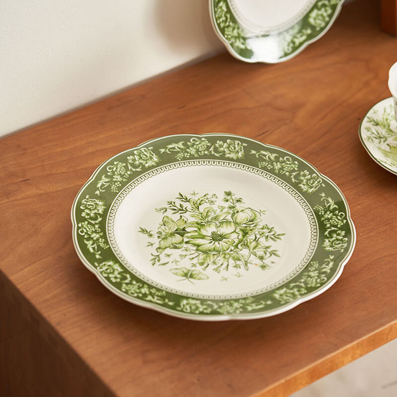 Lighteme Floral Print Ceramic Plate