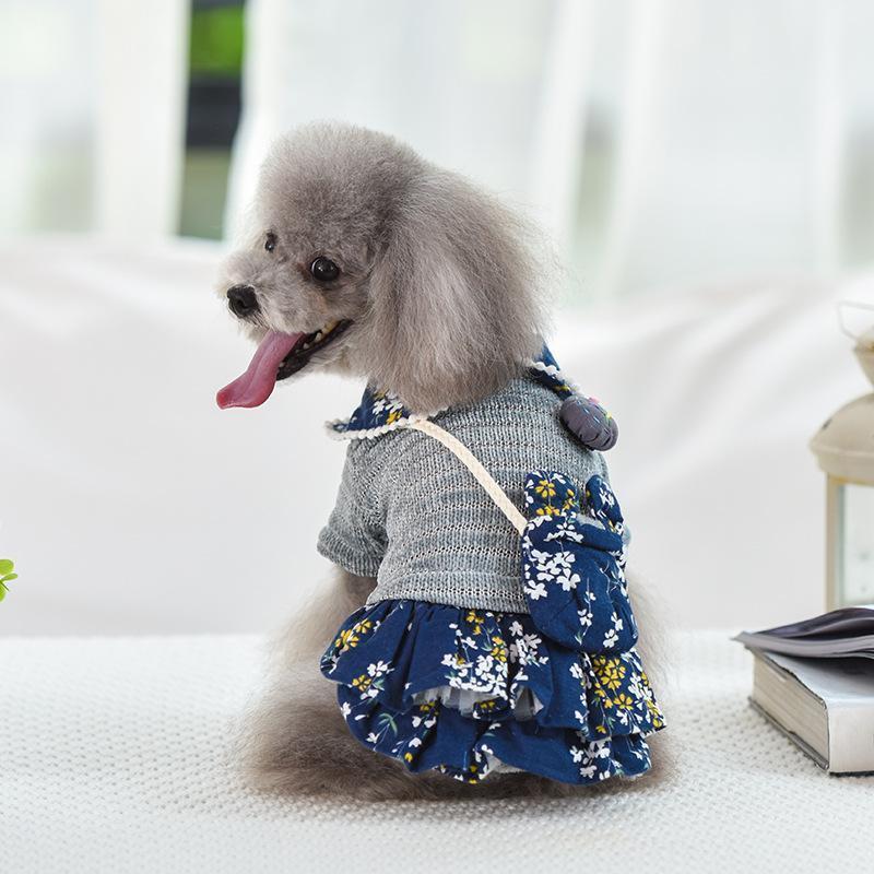 Lighteme Floral Dog Herbst-Winter-Umhängetasche Kleid (3 Farben &amp; 4 Größen)