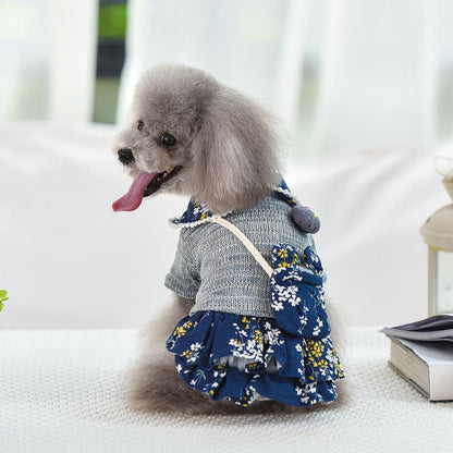 Lighteme Floral Dog Herbst-Winter-Umhängetasche Kleid (3 Farben &amp; 4 Größen)