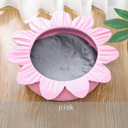 Nid pour chat Lighteme en feutrine à fleurs anti-rides (3 couleurs)