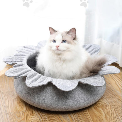 Nid pour chat Lighteme en feutrine à fleurs anti-rides (3 couleurs)