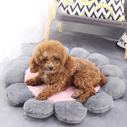 Lighteme Haustiermatte in Blumenform aus feinem Plüsch (3 Farben &amp; 2 Größen)