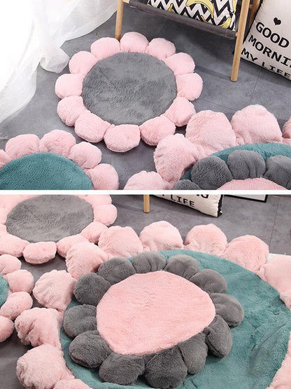 Lighteme Haustiermatte in Blumenform aus feinem Plüsch (3 Farben &amp; 2 Größen)