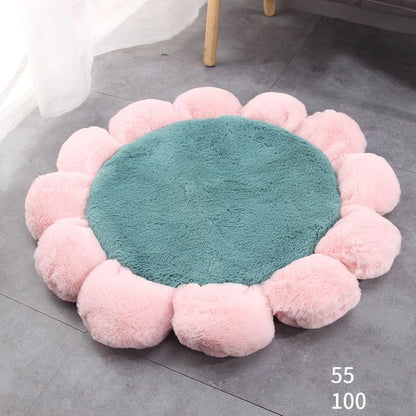 Lighteme Haustiermatte in Blumenform aus feinem Plüsch (3 Farben &amp; 2 Größen)