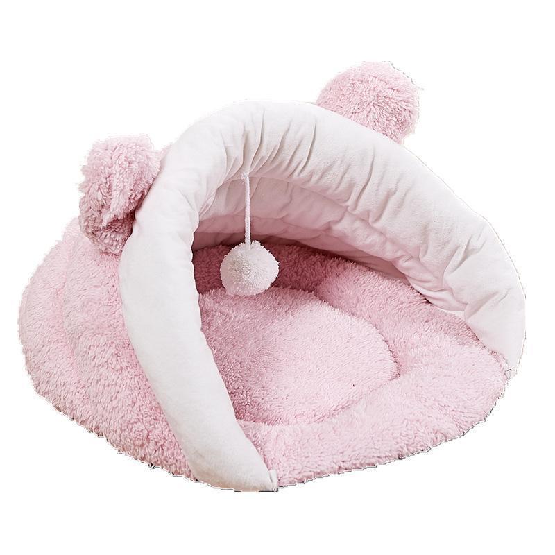 Lighteme Flauschiges Pompon-Hausschuh-Hunde-/Katzenbett (4 Farben &amp; 2 Größen)