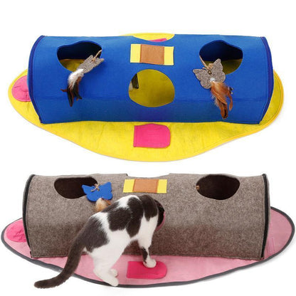 Lighteme Faltbarer Katzentunnel aus Filz in Fischform (2 Farben)