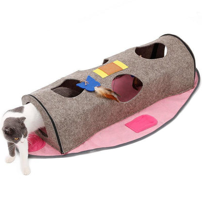 Lighteme Faltbarer Katzentunnel aus Filz in Fischform (2 Farben)
