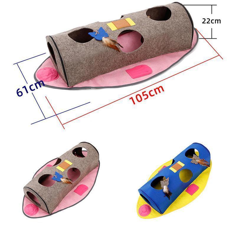 Lighteme Faltbarer Katzentunnel aus Filz in Fischform (2 Farben)