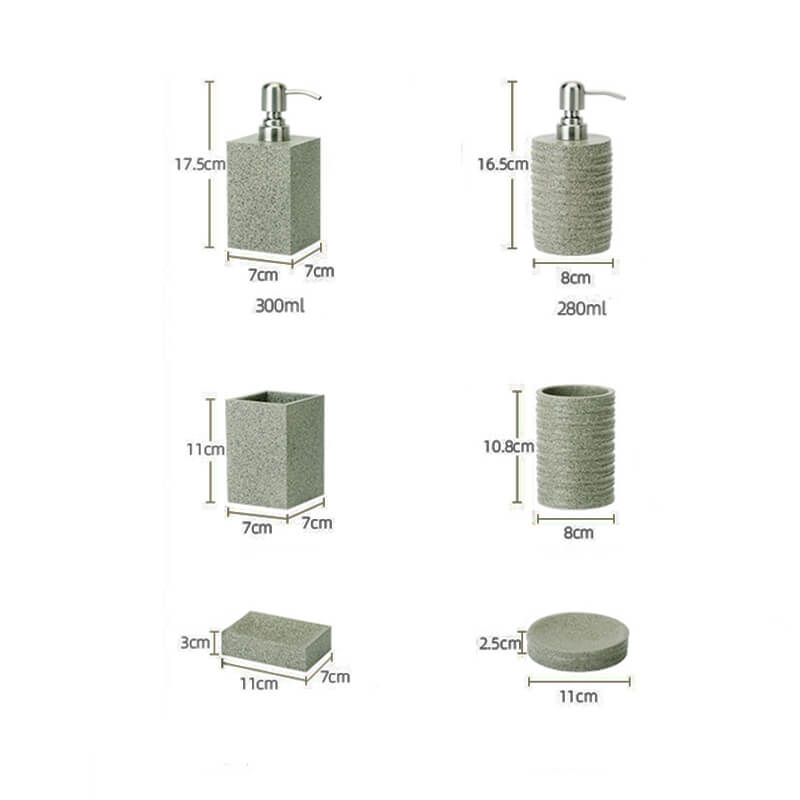 Ensemble de salle de bain en résine givrée Lighteme