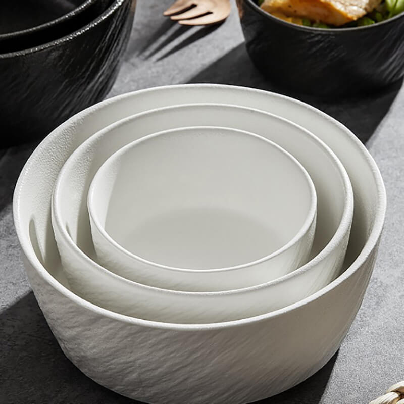 Bol en céramique à bord droit et texture pierre givrée Lighteme