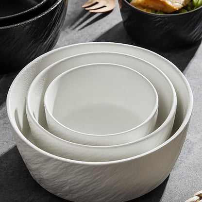 Bol en céramique à bord droit et texture pierre givrée Lighteme