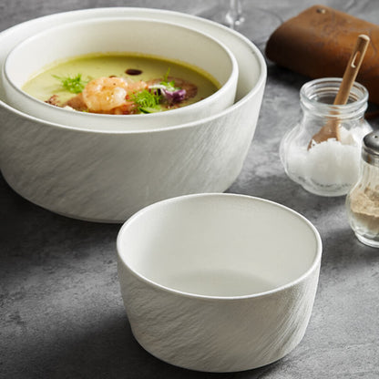 Bol en céramique à bord droit et texture pierre givrée Lighteme