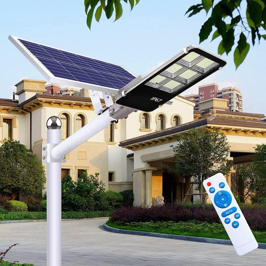 Lighteme 800 Watt Solar Street Lights, with Remote Control 105000LM LED Dusk to Dawn Solar Light 6500K Super Bright Solar Flood Light