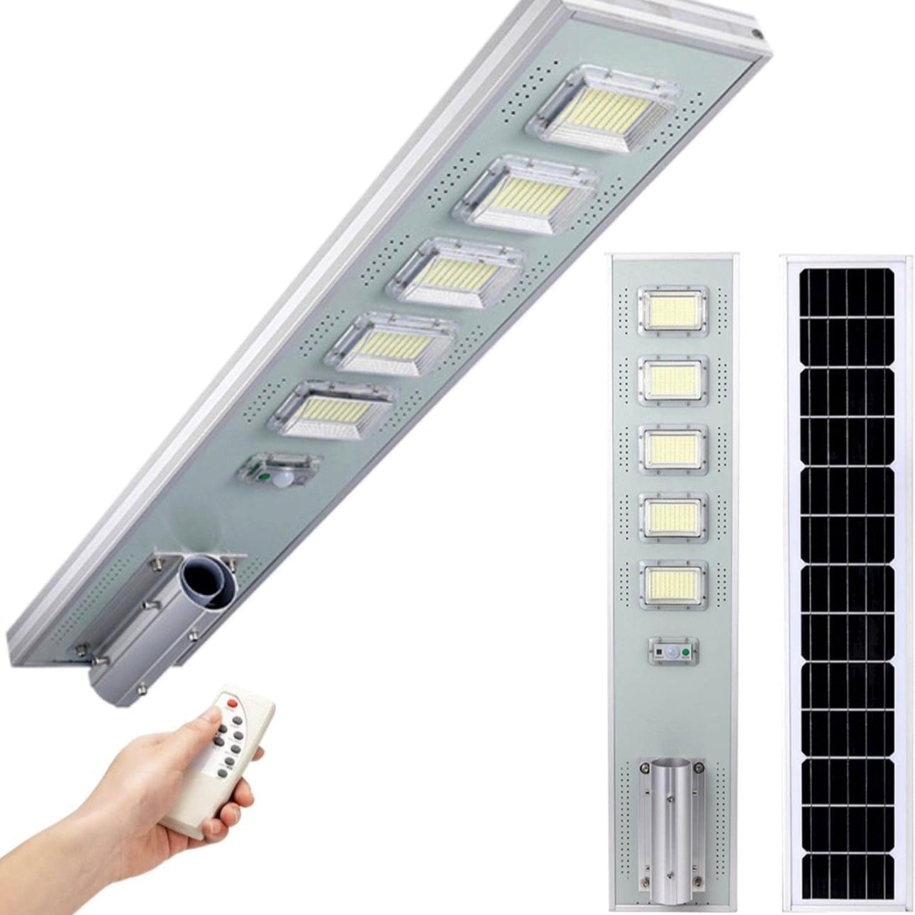 Lighteme 5000W Solar Powered Street Light Outdoor, Waterproof Solar Parking Lot Lights Commercial Motion Sensor LED Flood Lights with Remote