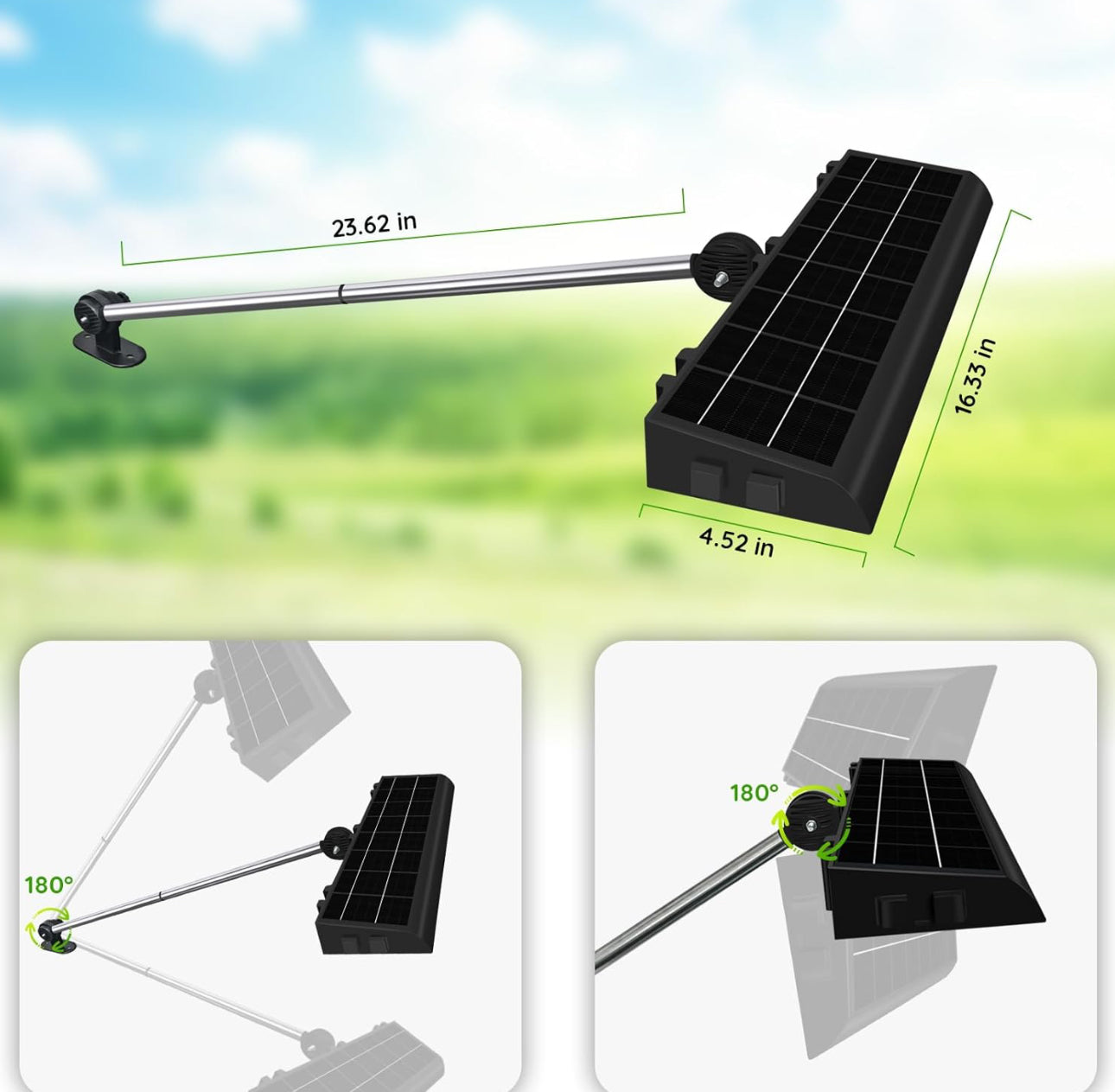 Lighteme Solar Billboard Sign Lights Outdoor, 232 led Super Bright Sign light, Adjustable Bracket & Wall Mount 2-in-1 Commercial Billboart Lighting for Bussiness, Real Estate, Shop, Bus Stop, HOA, Highway Signs