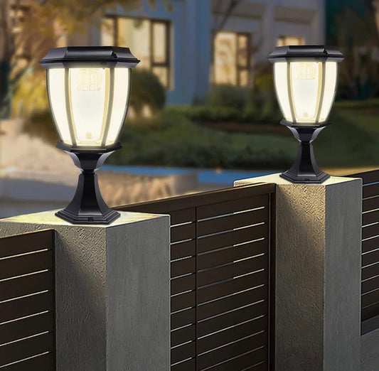 Lighteme 63" Solar Lamp Post Lights ,Outdoor Aluminum Floor Lamp,Waterproof Solar Powered Street Lights for Garden, Pathway, Driveway, Front/ Back Door, Warm White Solar Post Light,Replaceable Bulb(2 Pack)